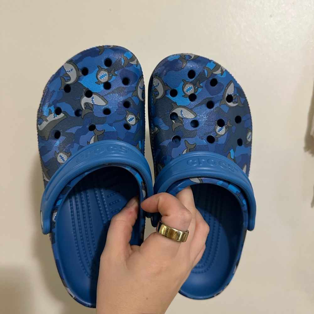 Kids Blue Shark Crocs